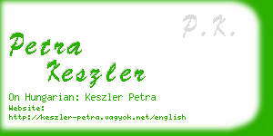 petra keszler business card